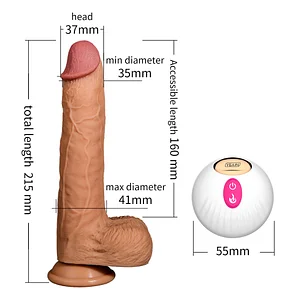 Telescopic Heating Vibrator with Swinging Function For Couple Toys