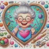 Cute Grandma Loves Sewing-11CT Stamped Cross Stitch 45*45cm/17.72*17.72in