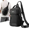 Men Casual Chest Bag Multi Pocket Multifunction Waist Bag Waterproof Commute Bag