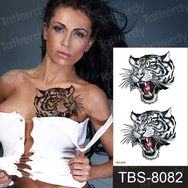 temporary tattoos men women arm shoulder tattoos sleeve traibal wolf owl scorpion male tattoos sticker black henna decal