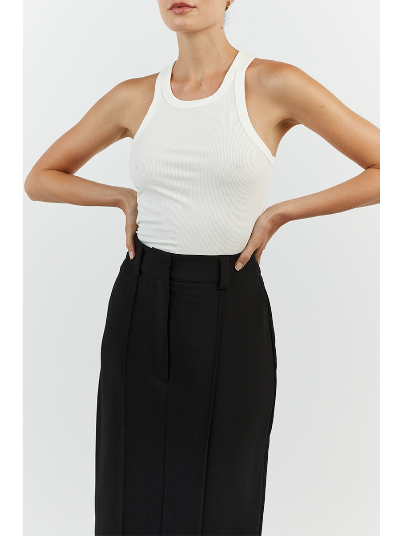Ootddress Patchwork High Waist Slim Long Skirt Female Solid High Street Elegant Fashion Seamless Vintage White Women's Maxi Skirt