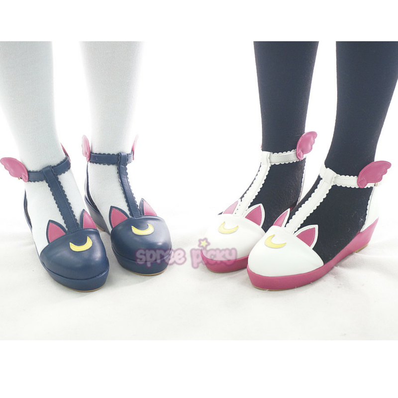 Navy/White Sailor Moon Luna/Artemis Kawaii Shoes SP165332