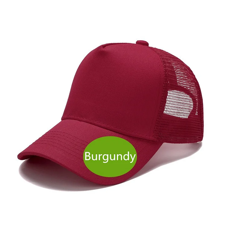 Adult Women Men 5 panels sports hat Custom logo baseball cap Unisex adjustable breathable mesh sun hats Trucker caps gorros