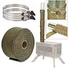 Anti-Scald Camping Tent Stove Chimney Fireproof Ribbon with Adjustable Clamps