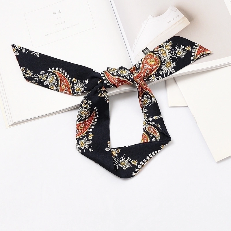 Women’s Sweet Polka Dots Heart Shape Satin Printing Silk Scarves