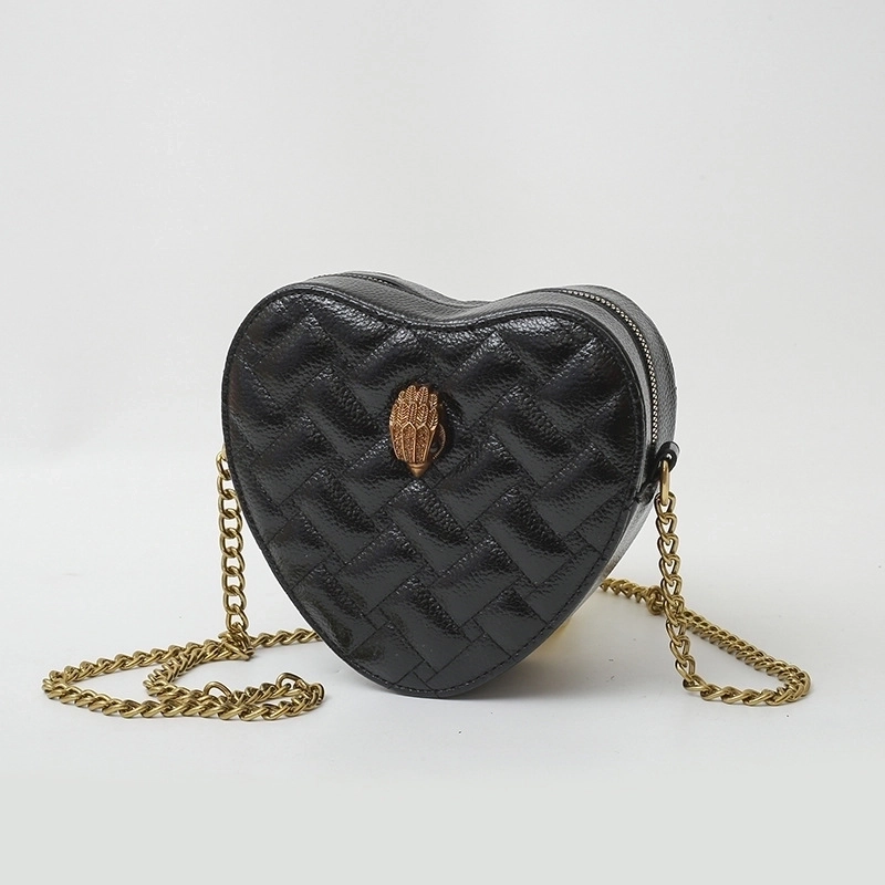 Women’s Small Pu Leather Solid Color Streetwear Heart-shaped Zipper Shoulder Bag Crossbody Bag