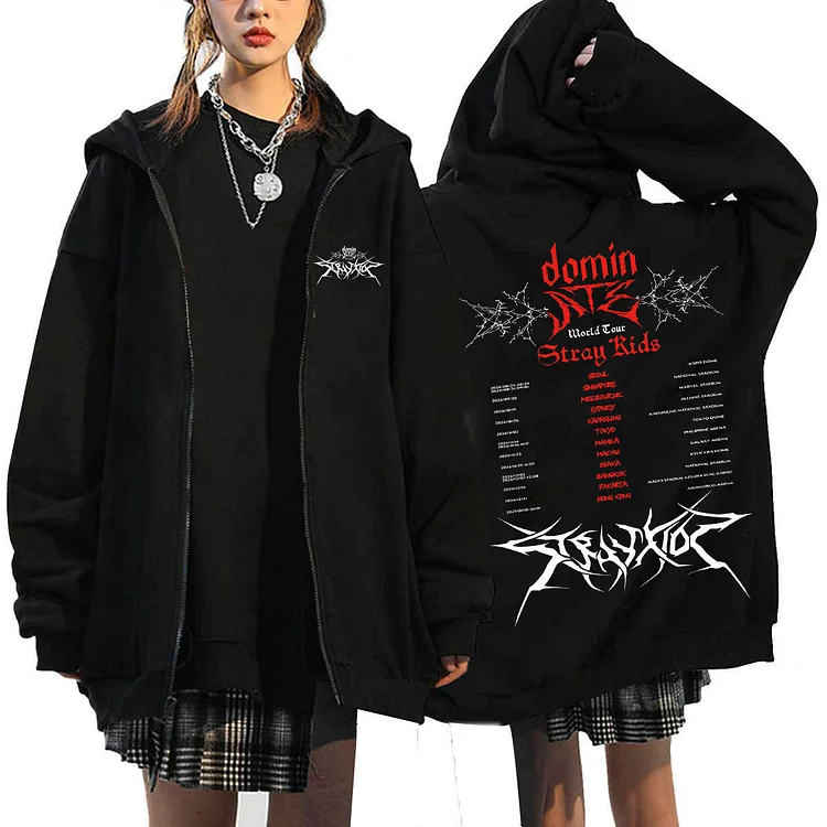 2025 Stray Kids dominATE World Tour Zip-Up Hoodie