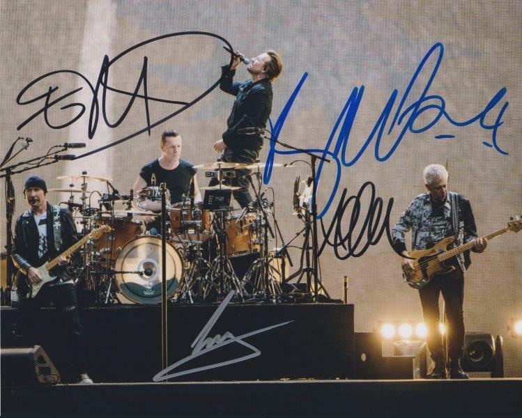 REPRINT - U2 Bono - The Edge Band Signed 8 x 10 Glossy Photo Poster painting RP Man Cave