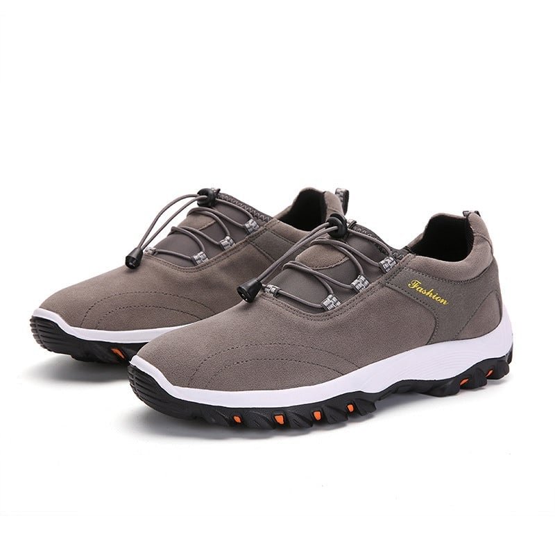 SURSELL Gray Men Synthetic Suede Non Slip Outdoor Casual Hiking Shoes