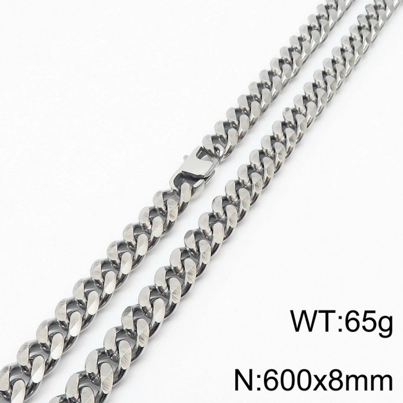 Minimalist Solid Color Titanium Steel Chain Unisex Necklace