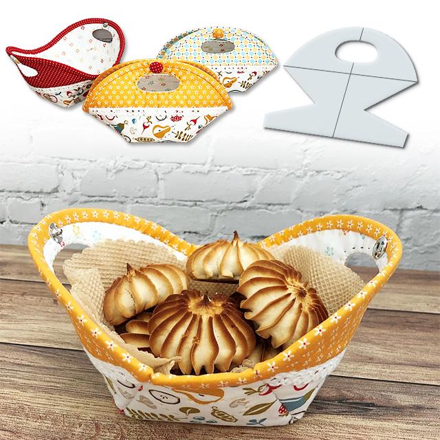 7 Set Bowl Cozy Pattern Template for Sewing 3 Piece Cookie Basket Bag  Template 5/10/15 Inch 4 Pcs Ink 