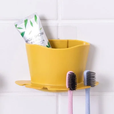 1pcs Plastic Toothbrush Holder Toothpaste Storage Rack Shaver Tooth Brush Dispenser Bathroom Organizer Accessories Set Tools