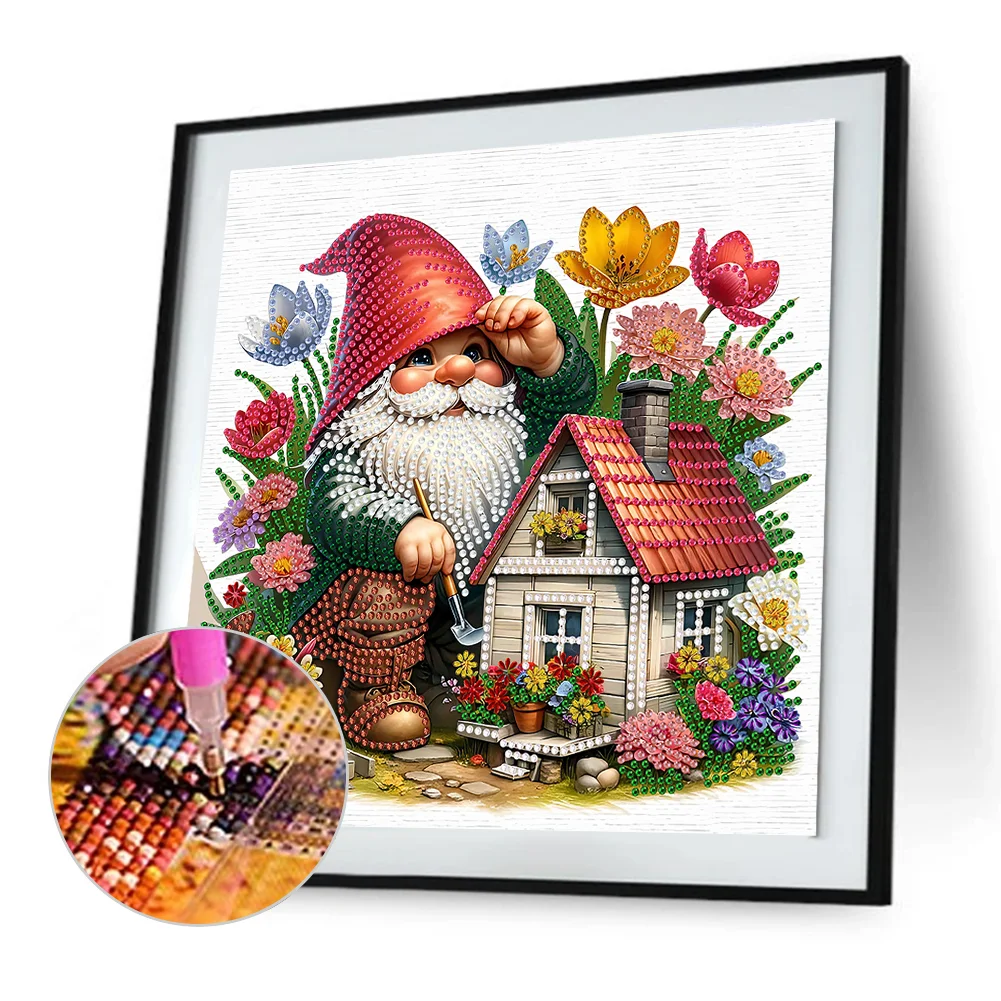 Diamond Painting - Partial Special Shaped Drill - Easter Garden Gnome(Canvas|30*30cm)