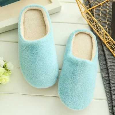 Cute Soft Plush Cotton Couples Slippers Unisex Anti-slip Indoor House Shoes Women's Flip flops Home Slippers Autumn Winter Shoes
