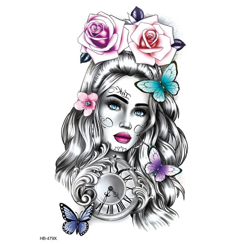 Temporary Tattoos Fake Tattoo Sticker Skull Joker Clown Tatto Hand Arm Foot Body Art Tiger Owl Tatoo Waterproof Tattoos