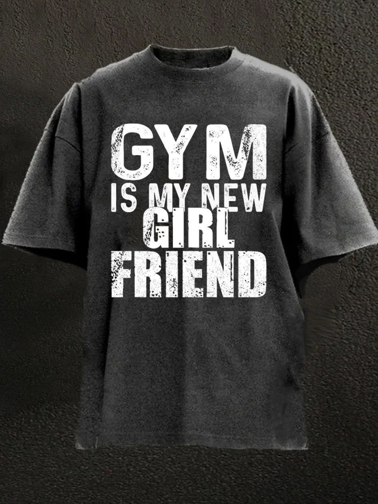Gym Is My New Gire Friend Black Washed T-shirt / Rvogue / Rvogue