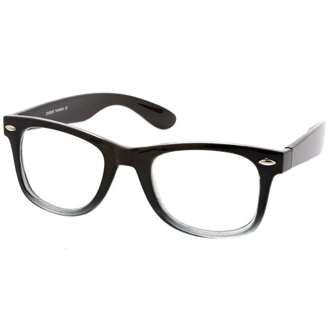 Classic Thick Square Clear Lens Horn Rimmed Eyeglasses 50mm