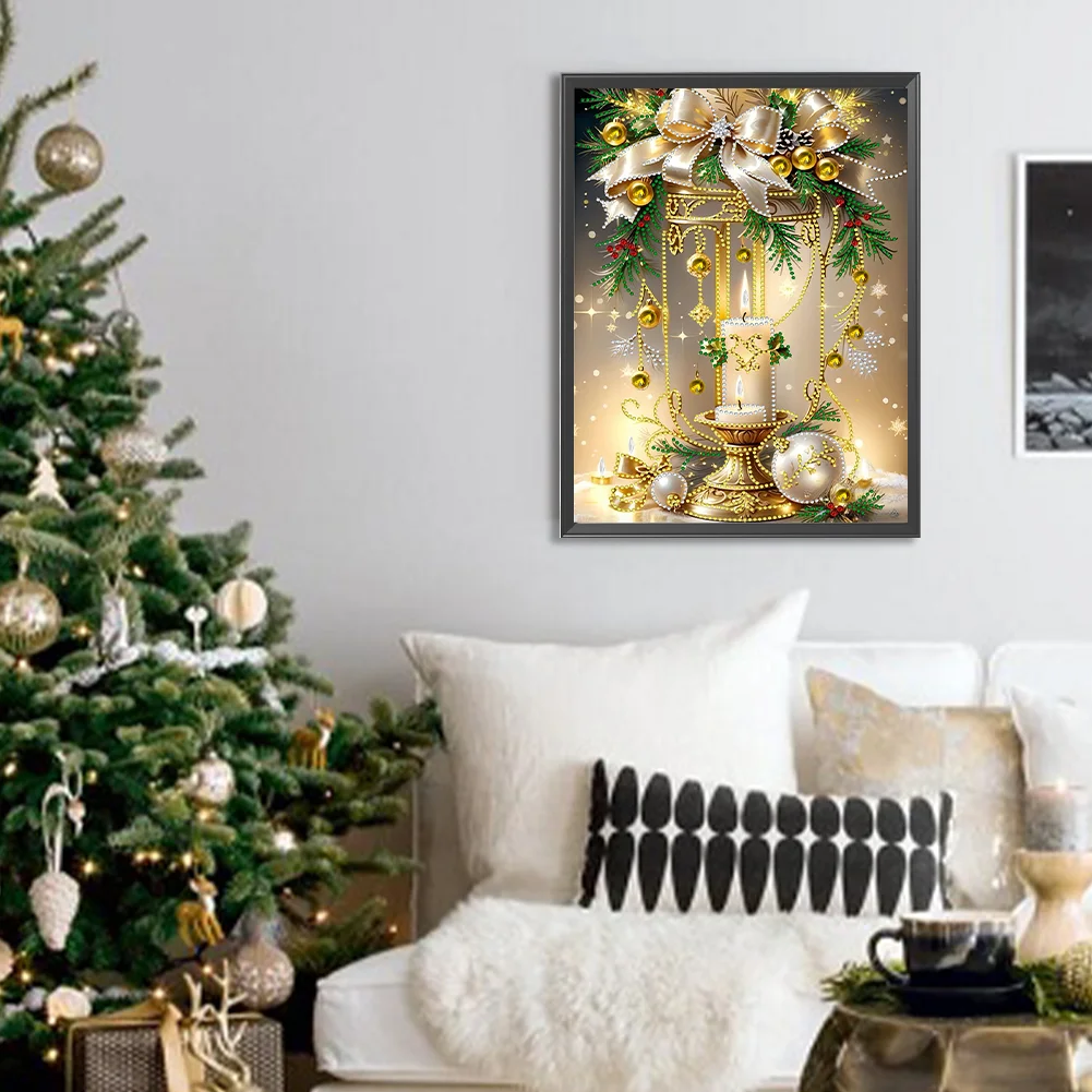 Diamond Painting - Partial Special Shaped Drill - Christmas Candle(Canvas|30*40cm)