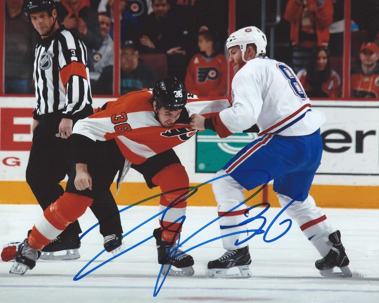 Zac Rinaldo Signed 8x10 Fight Photo Poster painting Philadelphia Flyers Autographed COA