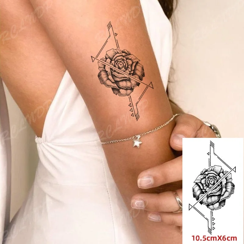 Waterproof Temporary Tattoo Sticker Small Cute Flower Plant Body Art Flash Tatoo Fake Tatto for Women Men