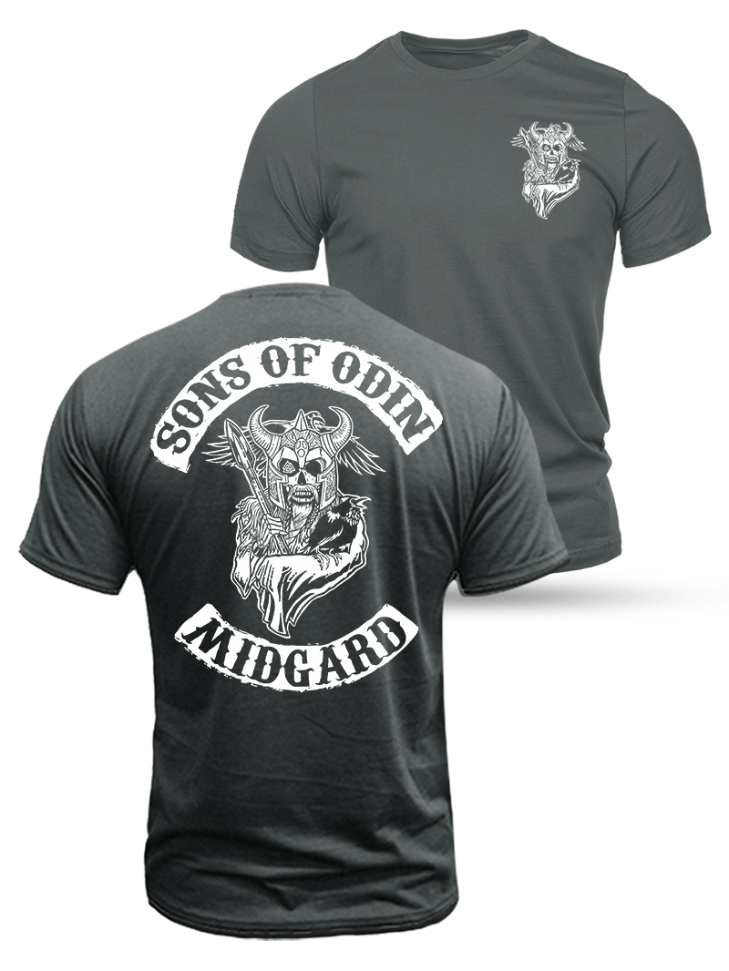 Epic Norse Mythology and Sons of Odin Printing Cotton T-Shirt