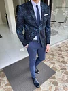Lazio Navy Blue Slim Fit Tropical Blazer