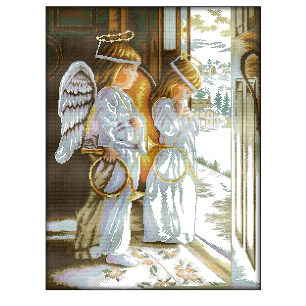

Angels also need to comfort - 14CT Stamped Cross Stitch - 61*48cm, 501 Original