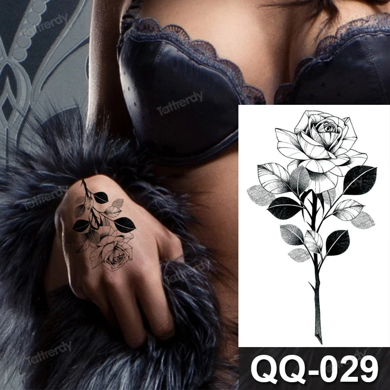 Waterproof Temporary Tattoo Sticker Tiger Lion King Compass Pattern Fake Tatto Flash Tatoo Small Body Art for Kids Women Men