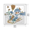 Cross Stitch-Christmas Snowman (26x23cm)