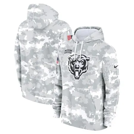 Men's Chicago Bears  Arctic Camo 2024 Salute To Service Big &amp; Tall Club Fleece Pullover Hoodie