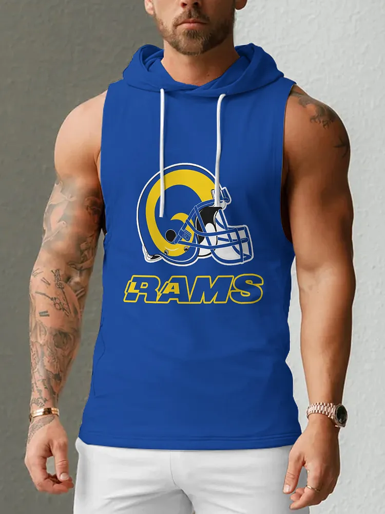 Los Angeles Rams Men's  Casual Comfy Sleeveless Hooded Tank Top
