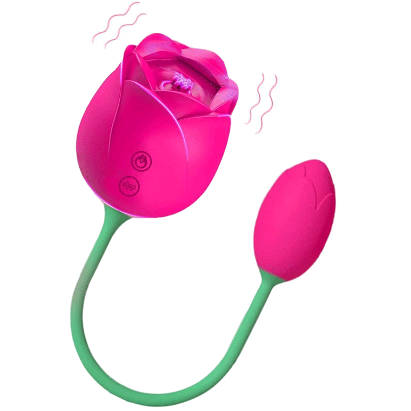 Tulip 2-in-1 Clit Stimulator With Bud Vibrator - Rose Toy