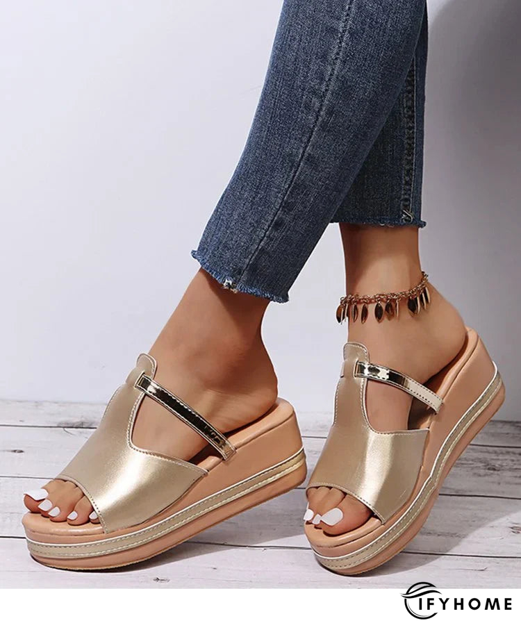 Women's casual slip-on sandals with wedge heel | IFYHOME