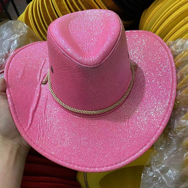 Western Denim Hat Men’s Double-sided Suede Large Brim Sun Hat Women’s Riding Hat Grassland United States