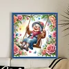 Happy Old Lady-11CT Stamped Cross Stitch 45*45cm