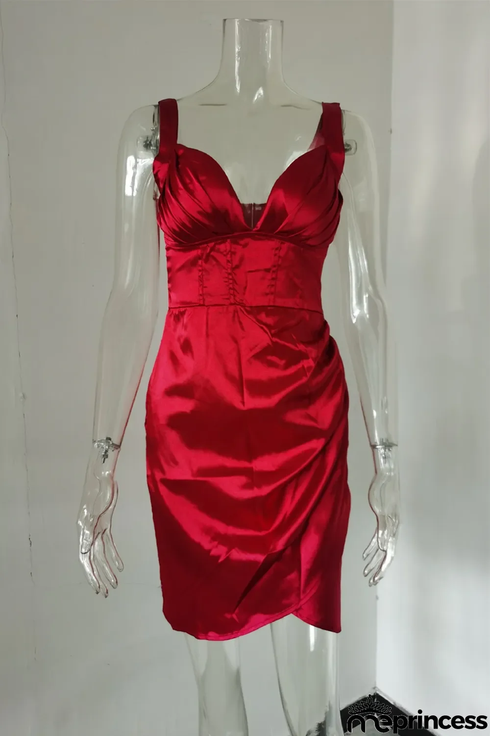 Champagne Fashion Sexy Solid Patchwork Backless V Neck Sling Dress