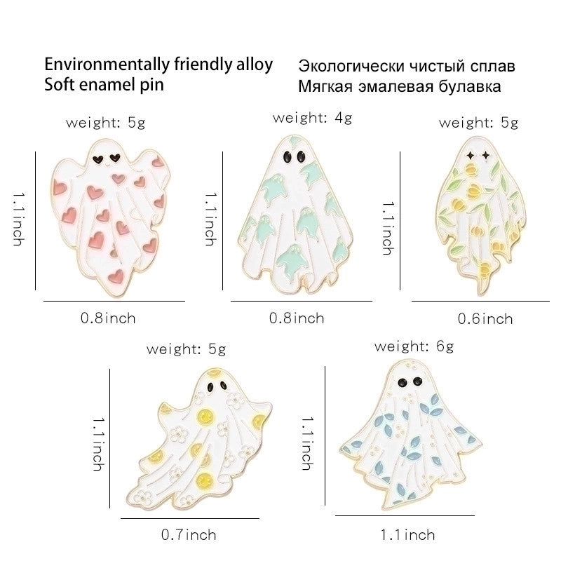 Cartoon Style Ghost Alloy Stoving Varnish Plating Kid’S Brooches