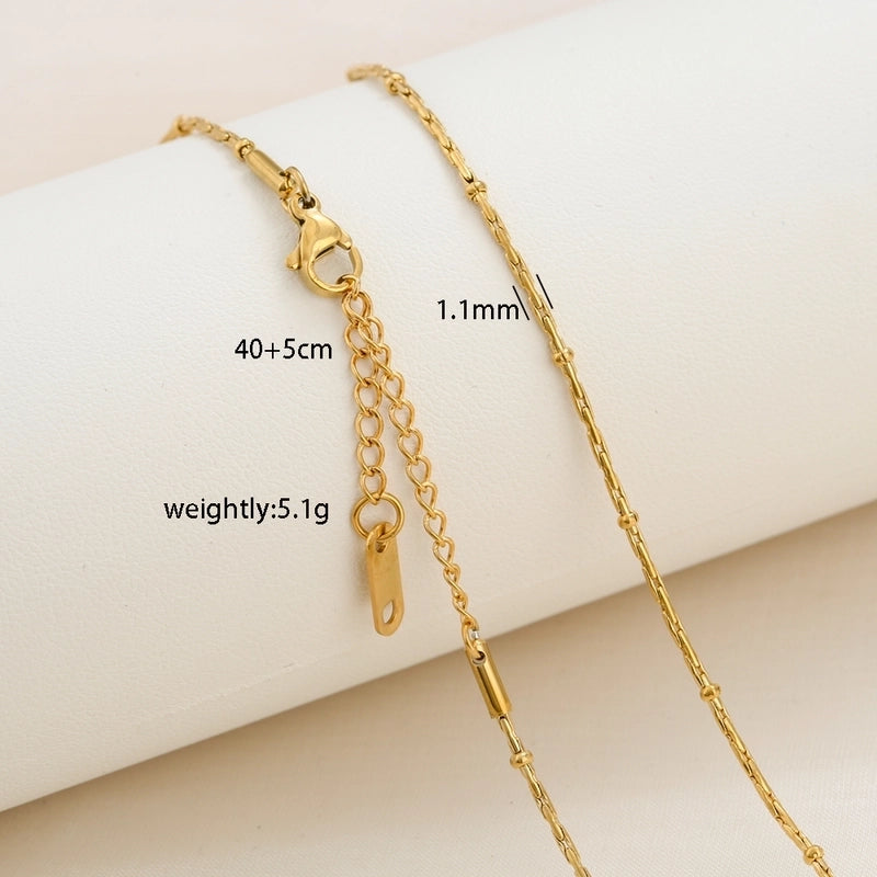 Basic Minimalist Solid Color 304 Stainless Steel 18K Gold Plated Necklace