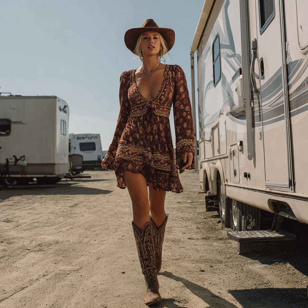 Women's Western Bohemian Vintage Dress