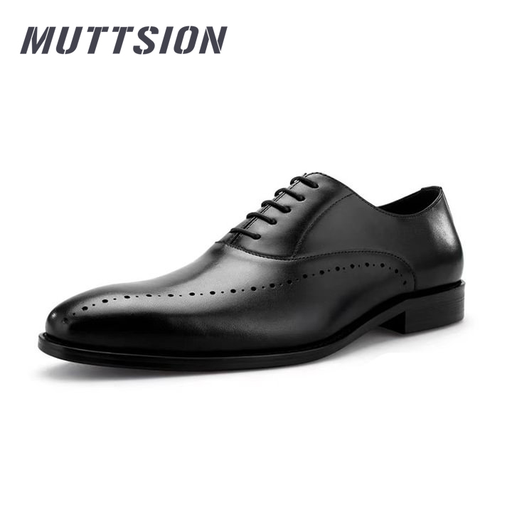 MUTTSION Fashion Breathable Carved Skeleton Business Leather Shoes MUTTSION.COM MUTTSION