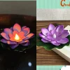  Water Floating Lotus Flower Led Candle Tealight Artificial Lotus Flowers for Water, Lights Waterproof Flame Less Floating Led Candle, Lotus for Home Decoration Floating Flowers