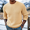 Men's Retro Crew Neck Western Style Knitted Sweater Pullover by Inlyline