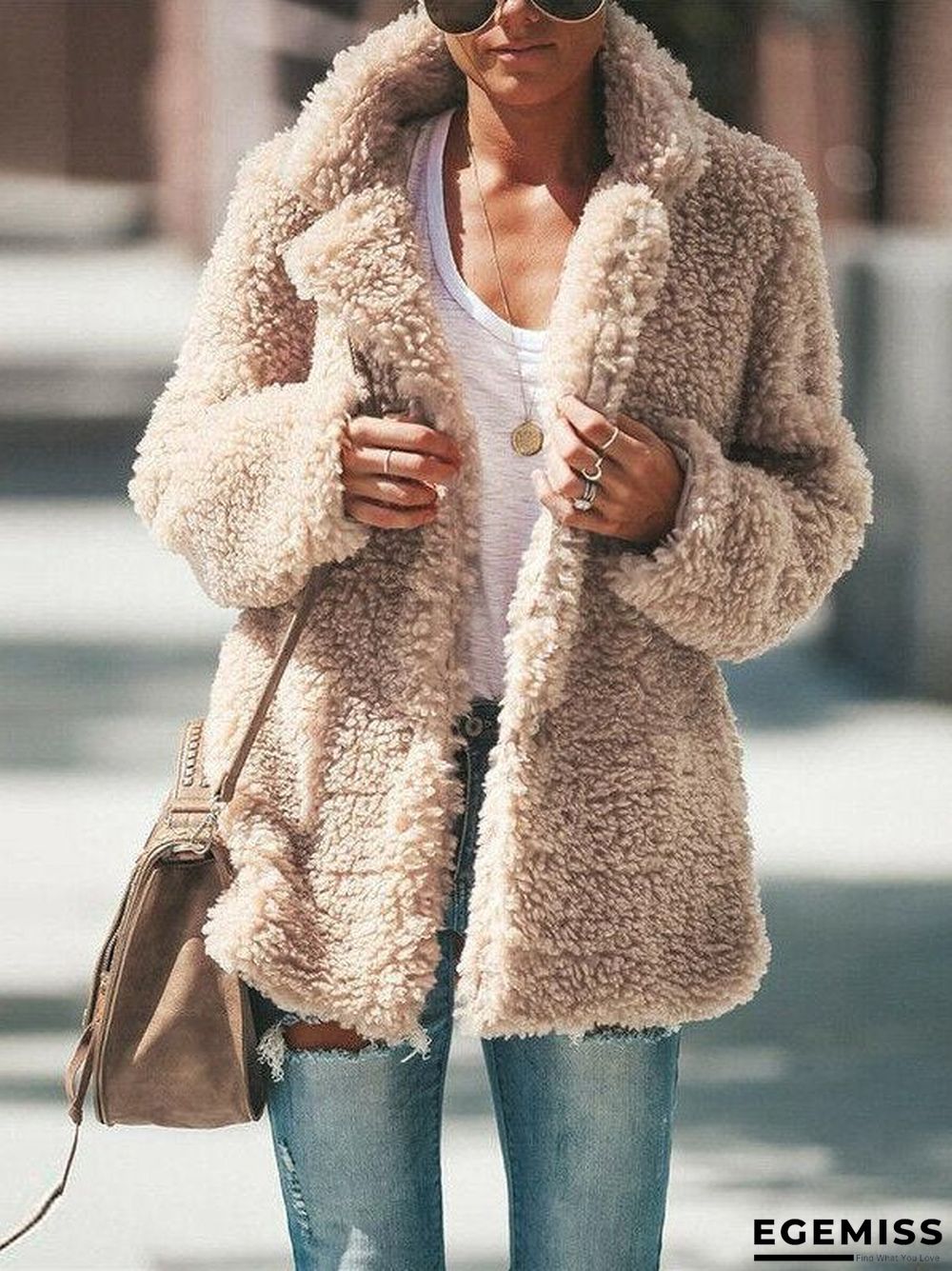 Casual Loosen Plush Lapel Outerwear | EGEMISS