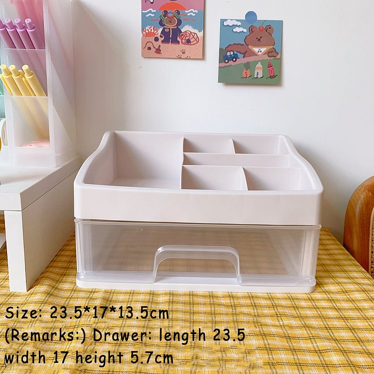 JOURNALSAY Minimalist Fashion Plastic Drawer Desktop Storage Box