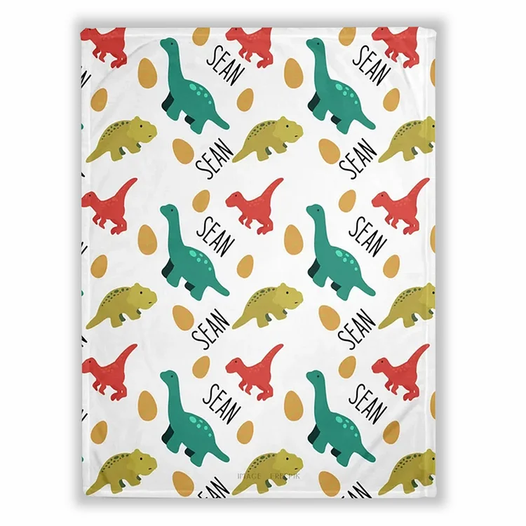 BlanketCute-Personalized Lovely Kid Cute Dinosaur Blanket with Your Kid's Name