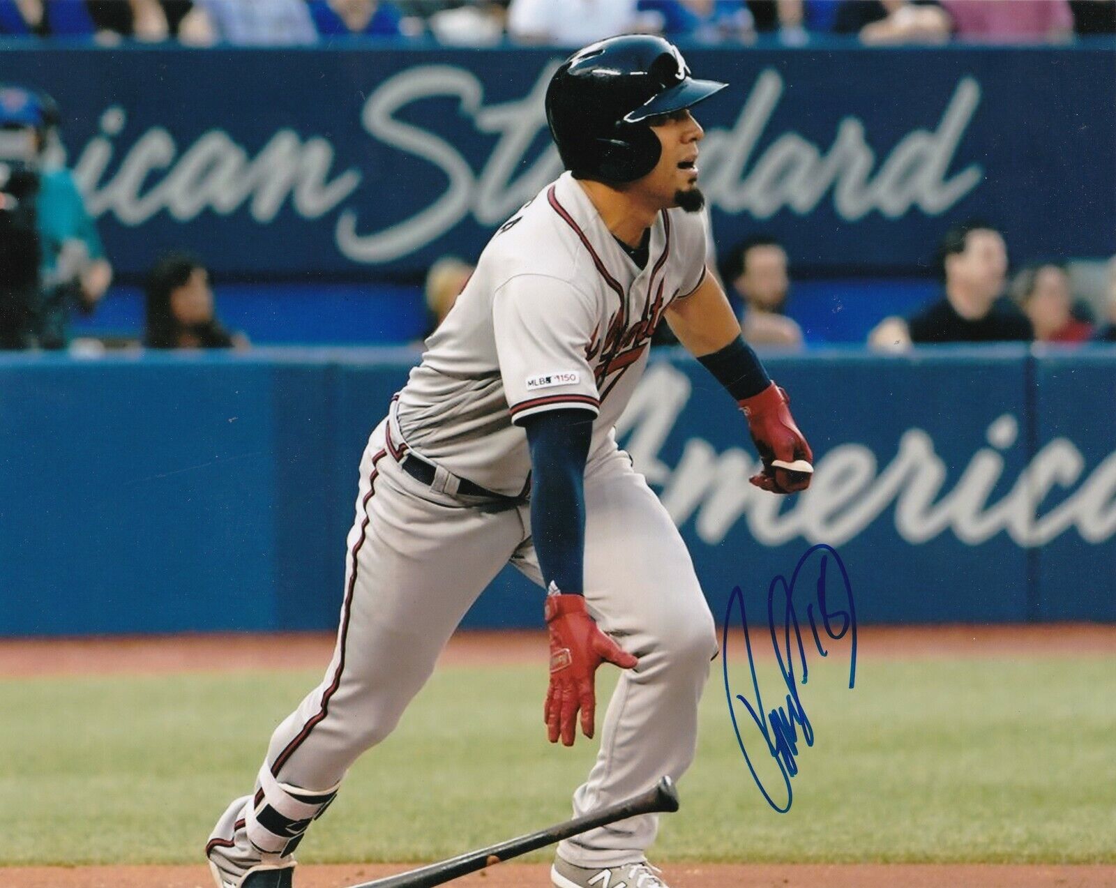 RAFAEL ORTEGA ATLANTA BRAVES ACTION SIGNED 8x10