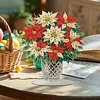 Poinsettia Diamond Dot Painting Ornament DIY Double Sided Acrylic Stand