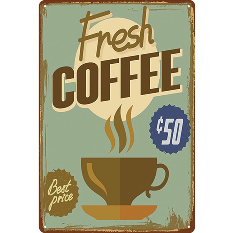 Rust Free UV Protected Metal Coffee Sign Vintage Bar Art Poster (9339-31)
