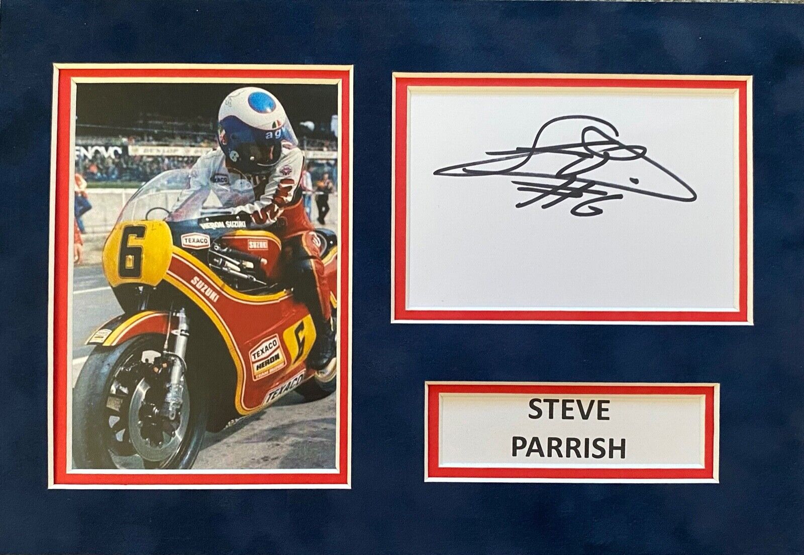 STEVE PARRISH SIGNED A4 Photo Poster painting MOUNT DISPLAY ISLE OF MAN TT AUTOGRAPH BSB