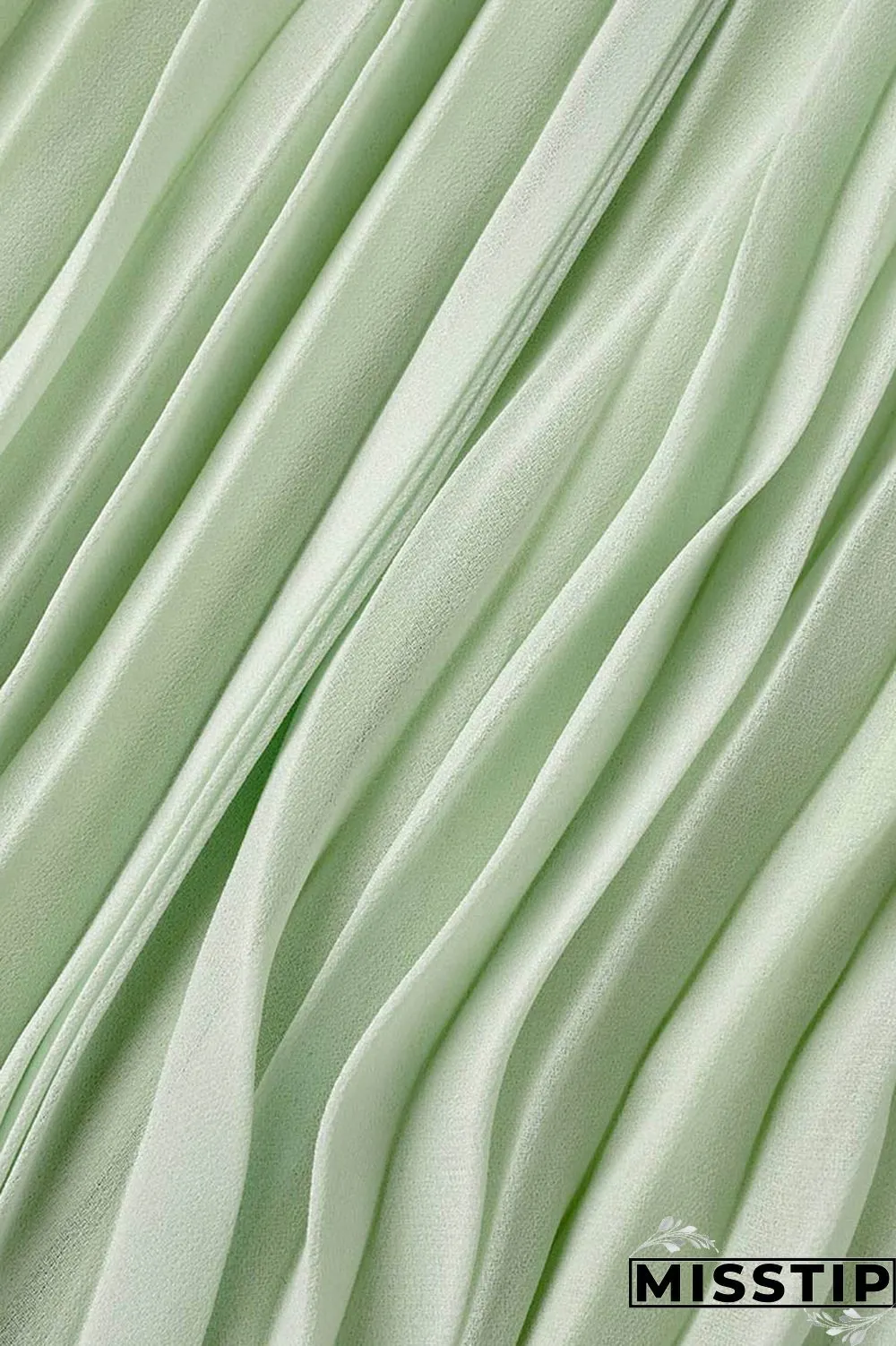 Mint green Casual Solid Bandage Backless Pleated Halter Sleeveless Two Pieces